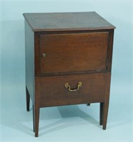 ANTIQUE ENGLISH MAHOGANY COMMODE WITH NECESSAIRE