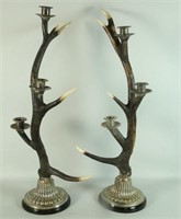 PAIR OF FAUX ANTLER CANDELABRAS