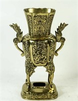 19th CENTURY BRONZE CHINESE TEMPLE VASE