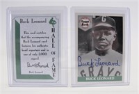 Buck Leonard Autograph Card