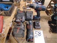 (2) Bosch 18 V lithium ion drill and driver