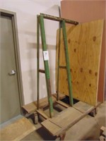 Large steel rolling panel/Lumber cart