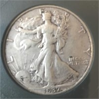 1937 Walking Liberty Circulated Half Dollar