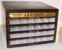 NICE ALL ORIGINAL J & P COATS 5 DRAWER SPOOL