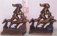 VERY NICE SET OF CAST IRON BOOK ENDS - INDIAN