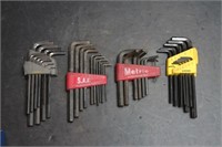 Multiple sets of Allen Wrenches/Hex keys