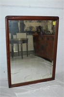 Large Oak beveled Mirror