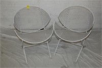 2pc Mid Century Metal Patio Chairs