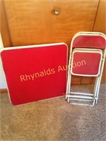 Childrens littler red table & 2 chairs