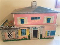 doll house metal w/furniture & more