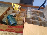 canning jars, blue jars with wire tops