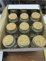 GLASS CONTAINERS WITH CORK TOP (12)