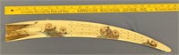 23" cribbage board made from walrus ivory tusk scr