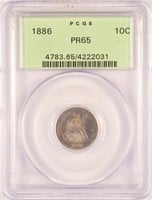 Lovely Gem Proof 1886 Seated Dime.