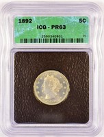 Choice 1892 Proof Liberty Nickel.