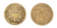 Very Fine Three Cent Silver Pair.