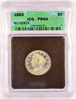 Attractive Proof 1883 No Cents Liberty Nickels
