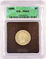 Choice Proof 1888 Liberty Nickel.