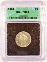 Choice 1901 Proof Liberty Nickel.