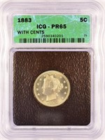 Gem Proof 1883 With Cents Liberty Nickel.