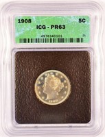 Choice 1908 Proof Liberty Nickel.