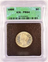 Key 1886 Proof Liberty Nickel.
