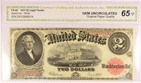 A 3rd Gem 1917 $2.00 Legal Tender Note.