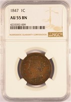 Nice About UNC 1847 Large Cent.