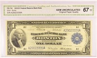 Superb 1918 $1.00 Federal Reserve Note.