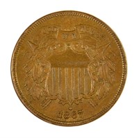 UNC 1867 Two Cent Piece.
