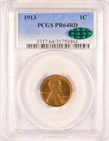 Near Gem Red 1913 Proof Lincoln Cent.