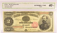 1891 $2.00 Treasury Note.