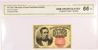 Gem 1874 10 Cent Fractional.