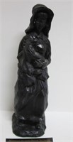 Carved Lady w/Child Made of Coal