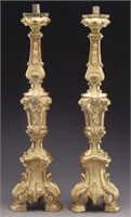 Pr. 18th C. Italian giltwood candlesticks