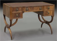 Regency style mahogany leather top desk,
