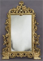 Late 18th C. Italian carved and giltwood mirror,