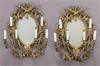 Pr. Louis XVI style 6-light mirrored sconces,