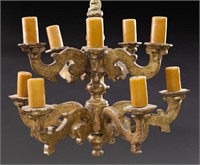 18th C. Italian carved giltwood chandelier,