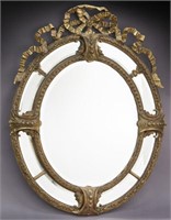 19th C. French oval gilt mirror