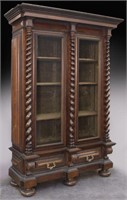 Portuguese rosewood 2-door bookcase