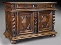 Louis VIII style carved walnut buffet,