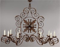 French 10-light iron chandelier,