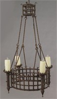 French iron 4-light chandelier
