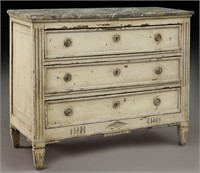 19th C. French faux-painted commode,