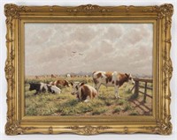 Albert Caullet "Untitled (Cattle grazing in a