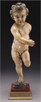 Spanish carved wood figure of a cherub