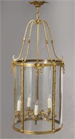 19th C. French gilt bronze 5-light hall lantern,
