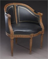 French leather bureau chair,