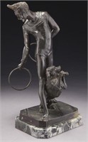 French bronze "The Circus" depicting costumed man